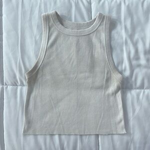 Ribbed White Crop Top